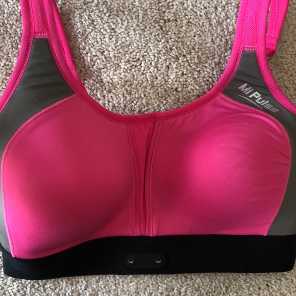 Mi Pulse Pink/Gray Smart Sports Bra with Heart Rate Monitor Attachment - Picture 2 of 15